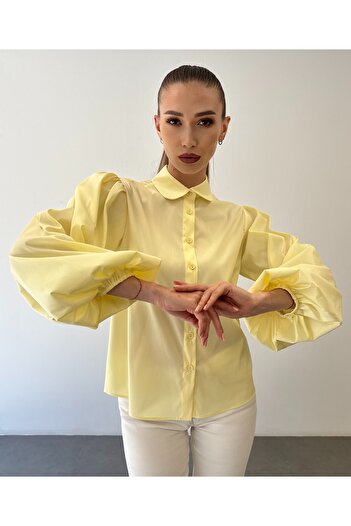 ossons Balloon Sleeve Shirt with Elastic Sleeves