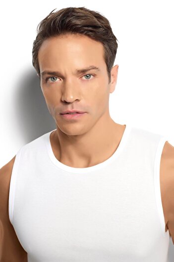 Jiber Men's White 6-Piece Zero Sleeve Undershirt 126