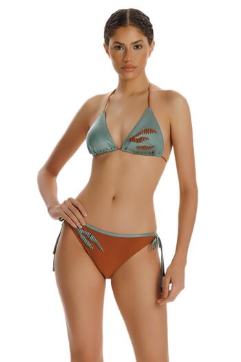 ZEKİ Zeki Yaprak Desen Detaylı Üçgen Bikini Takımı