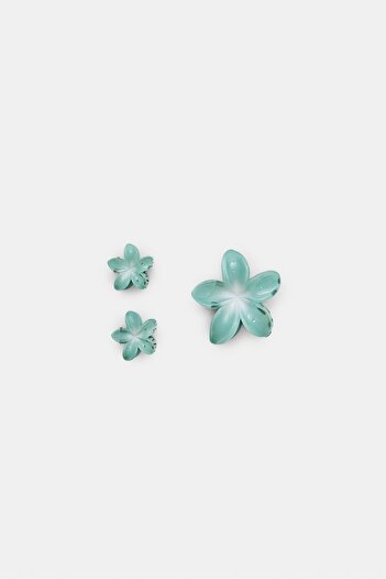 Stradivarius Set of 3 floral hair clips