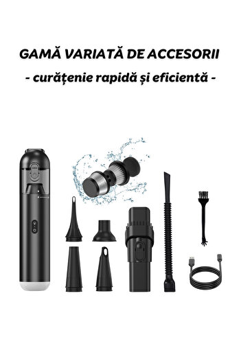 clickzu Portable Vacuum Cleaner With Sos Led Light & Suction/vacuum/blow/inflate Function, 110w,