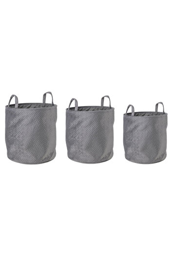 Bizzotto Set 3 storage baskets textile gray Averill 30x30 cm, 34x34 cm, 38x38 cm