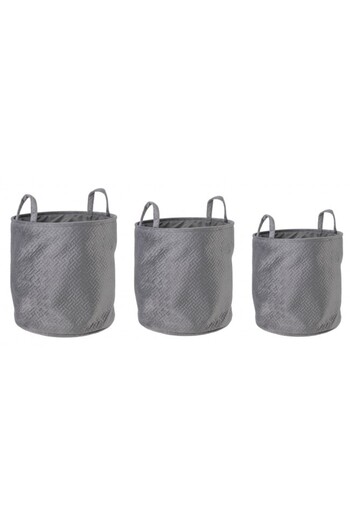 Bizzotto Set 3 storage baskets textile gray Averill 30x30 cm, 34x34 cm, 38x38 cm