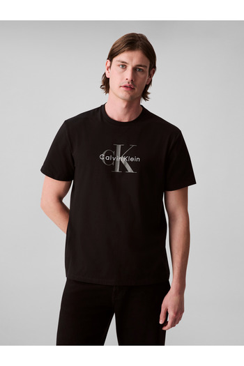 Calvin Klein Men Black Hero Monologo Short Sleeve T-Shirt