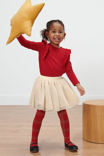 Tchibo Toddler Girl Mesh Textured Skirts, Cream