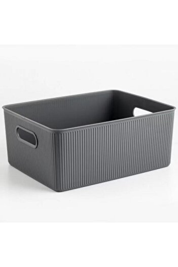 Generic TATAY Baobab Multipurpose Storage Basket with Cutout Handle Anthracite Grey 15 Liter