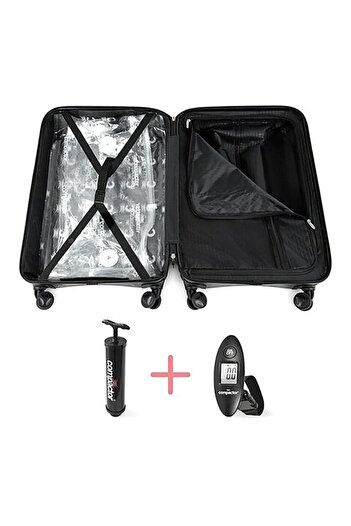 Generic COMPACTOR 4-Wheel Hybrid Hard Shell Convenient Luggage Trolley Black Small