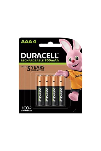 Generic Duracell 4-Piece Rechargeable AAA Battery Black and Copper 900mAh