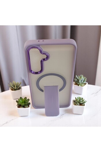 Gtech Husa Flickstand Magsafe, G-Tech, compatibila cu Samsung Galaxy S24 FE, TPU+Policarbonat, Transparent
