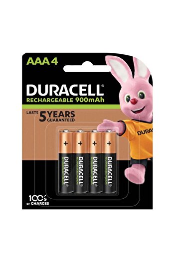 Generic Duracell 4-Piece Rechargeable AAA Battery Black and Copper 900mAh