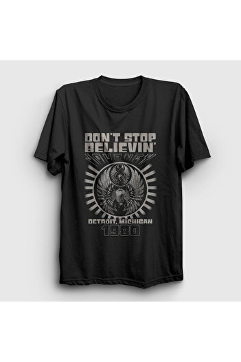 Presmono Unisex Μαύρο μπλουζάκι Don't Stop Believin Journey 548308tt