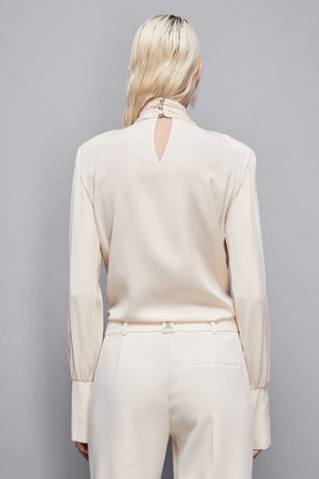 Patrizia Pepe Shirt With Cutout On The Back - - 46, Cream