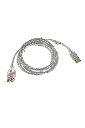 Lanberg USB 2.0 male to USB 2.0 female extension cable, Lanberg 41378, with ferrite, length 180 cm, transparent