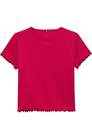 Tommy Hilfiger Girls Ruby Rhubarb Essential Rib Top