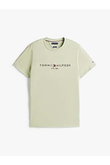 Tommy Hilfiger Men Earth Sage Logo Short Sleeve T-Shirt