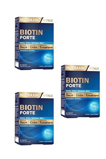 Nutraxin Biotin Forte 60 Tablets 3 Pieces