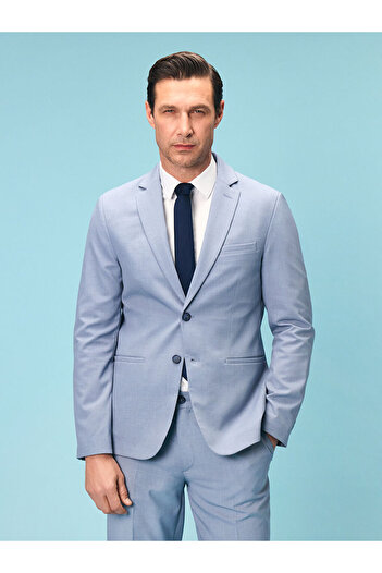 LC Waikiki Blue Slim Fit Men's Blazer Jacket