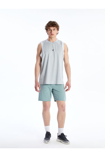 LC Waikiki Gray Crew Neck Printed Men's Sleeveless T-Shirt