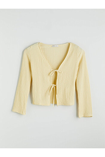 LC Waikiki V-Neck Textured Women's Cardigan