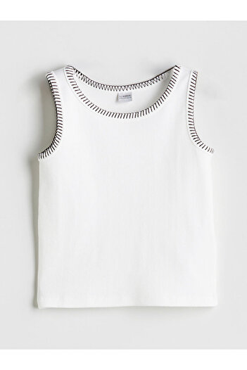 LC Waikiki Ecru Crew Neck Girl's Undershirt