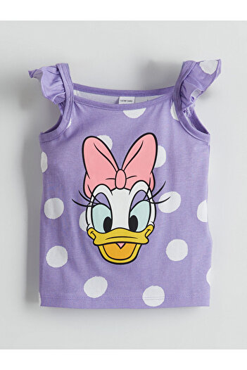 LC Waikiki Daisy Duck Printed Baby Girl Shorts Pajamas