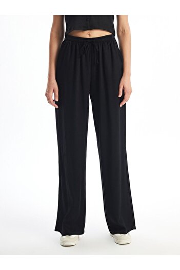 LC Waikiki Black Color Elastic Waist Palazzo Trousers Bg122