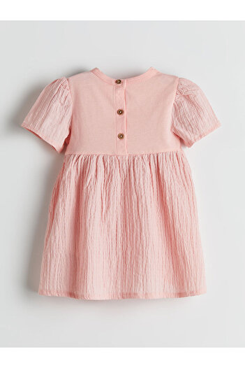 LC Waikiki Crew Neck Baby Girl Cotton Combed Cotton Dress