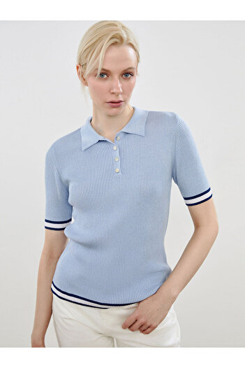 LC Waikiki Γυναικείο T-Shirt με υφή Polo Neck