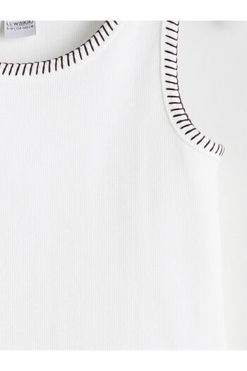 LC Waikiki Ecru Crew Neck Girl's Undershirt