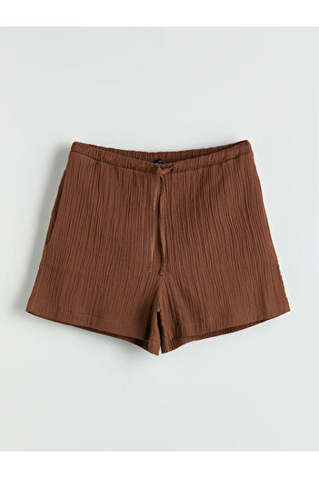 LC Waikiki Elastic Waist Textured Muslin Women's Shorts