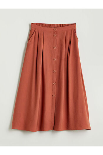 LC Waikiki Sparkling Selections from Shining Store |   Textured Pleated Skirt with Elastic Waist