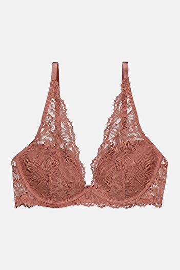 Calvin Klein Women Textured Lightly Padded Bra, Peach