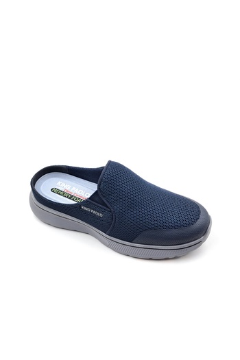 KİNG PAOLO Memory Foam Anatomical Closed Toe Navy Blue Men's Sabo Slippers
