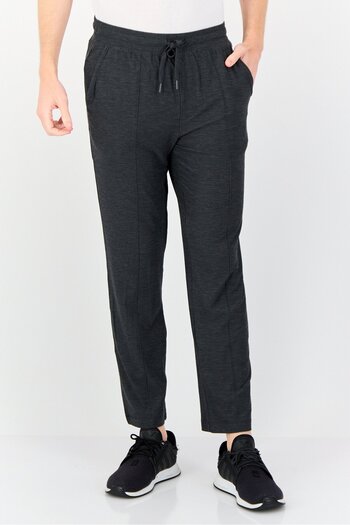 SKECHERS Men Sportswear Fit Outdoor Track Pants, Heather Black