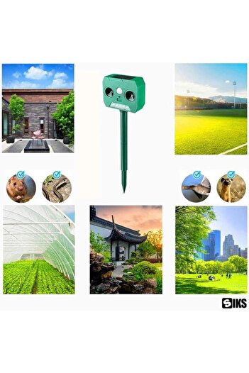 SIKS Ultrasonic Device, Anti Wild Animals, Anti Rodent, Solar Rechargeable Battery, 2 Working Modes