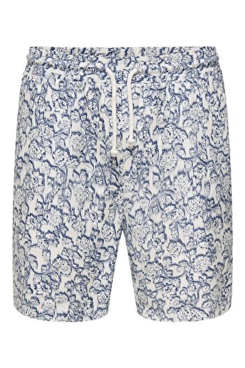 Only & Sons Onstel Dash Life Reg Aop Shorts Men's White Shorts - 22032734
