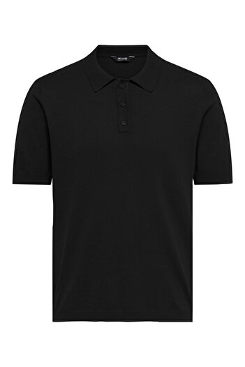 Only & Sons Onswyler Life Reg 14 Ss Polo Knit Noos Men's Black Sweater - 22022219