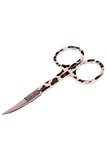 SyaMAG Nail Scissors, Leopard Pattern, Metallic, Length 9cm