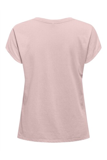 ONLY Onllucy Life Ss Vneck Moster Top Box Jrs Women's Pink T-Shirt - 15343382