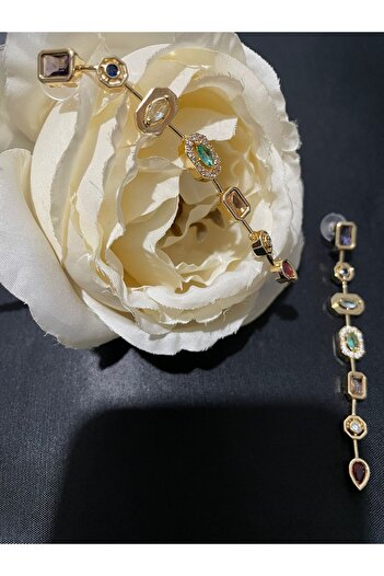 MFM STORE Stylish Earrings with Colorful Stones