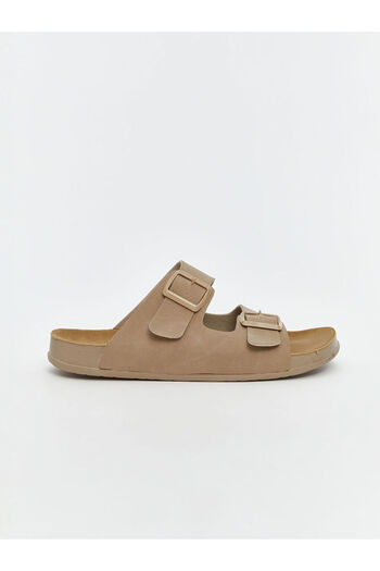 LC Waikiki Lcw Steps Beige Suede Look Men's Slippers