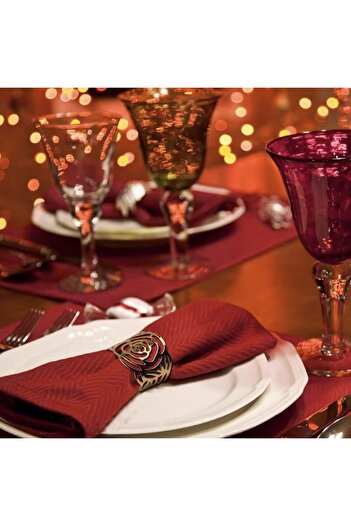PUFO Set of 12 Golden Napkin Rings - Luxury Accessories for Your Table, 43 x 42 mm