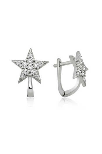 norsary Silver Star Earrings