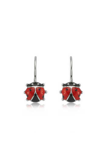 norsary Silver Hanging Ladybug Children's Earrings