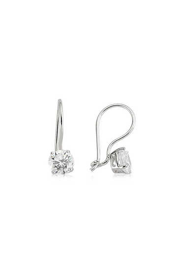 norsary Silver Single Stone Dangle Earrings