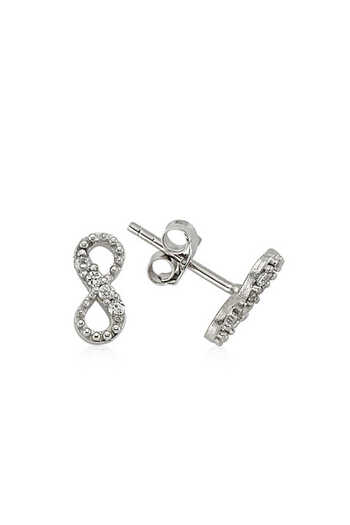 norsary Silver Studded Eternity Earrings