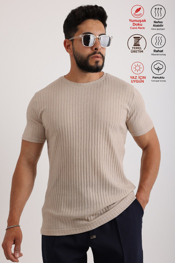 querancia 3-Piece Men's Ribbed Zinox Fabric Sweater – Soft Textured Short Sleeve Basic Sweater