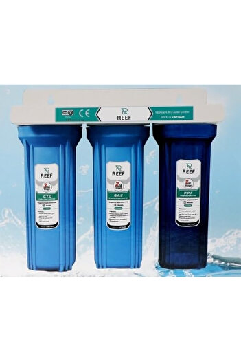 Reef Triple Stage Water Filter System, Blue Housing, Under-Sink Filtration