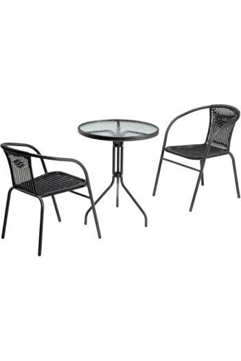 Generic Garden Dining Set 3 Piece (2 Chair and 1 Table) Outdoor Furniture Patio Dining Table and Chair Balco