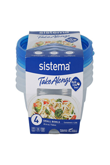 Sistema 4-Piece TakeAlongs Small Food Storage Bowls